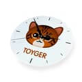 Miniatyrbild 2 av 4: Toyger cat - MDF-klocka med Art-Dog-grafik och inskription