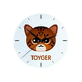Miniatyrbild 1 av 4: Toyger cat - MDF-klocka med Art-Dog-grafik och inskription