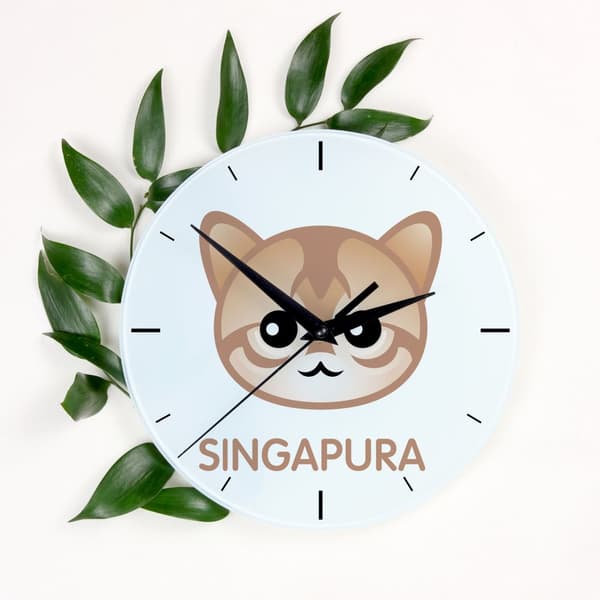 Singapura - MDF ur med Art-Dog mærke grafik og inskription