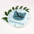 Miniatyrbillede 4 af 4: Russisk blå kat - MDF-ur med grafik og inskriptionen af Art-Dog-mærket