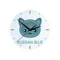 Miniatyrbillede 1 af 4: Russisk blå kat - MDF-ur med grafik og inskriptionen af Art-Dog-mærket