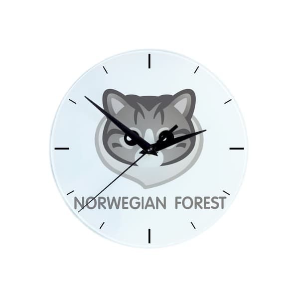 Norsk skog MDF-klocka med Art-Dog märkesgrafik och inskription