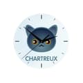 Pikkukuva 1 / 4: Chartreux - MDF-kello Art-Dog-brändin grafiikalla ja kirjoituksella