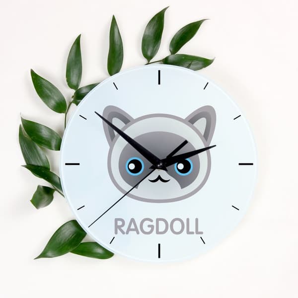 Ragdoll - MDF ur med Art-Dog mærke grafik og inskription
