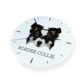Pikkukuva 2 / 4: Bordercollie - geometrinen seinäkello, jossa on valokuva ja kirjoitus Art-Dog-brändiltä