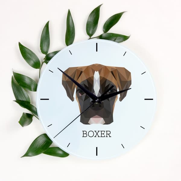 Boxer, Boxer III - geometrisk vægur med foto og inskription af mærket Art-Dog