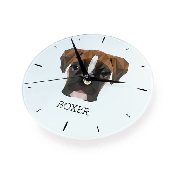 Boxer, Boxer III - geometrisk vægur med foto og inskription af mærket Art-Dog