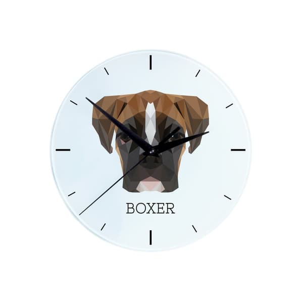 Boxer, Boxer III - geometrisk vægur med foto og inskription af mærket Art-Dog