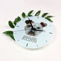 Miniatyrbild 4 av 4: Engelsk Bulldog, Bulldog - en geometrisk väggklocka med ett foto och inskriptionen av varumärket Art-Dog