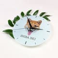 Miniatyrbillede 4 af 4: Shiba Inu - et geometrisk vægur med et foto og en inskription fra Art-Dog-mærket