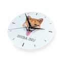 Miniatyrbillede 2 af 4: Shiba Inu - et geometrisk vægur med et foto og en inskription fra Art-Dog-mærket