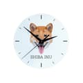 Miniatyrbillede 1 af 4: Shiba Inu - et geometrisk vægur med et foto og en inskription fra Art-Dog-mærket