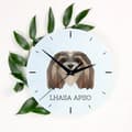 Miniatyrbild 3 av 4: Lhasa Apso - en geometrisk väggklocka med ett foto och en inskription från varumärket Art-Dog