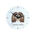 Miniatyrbild 1 av 4: Lhasa Apso - en geometrisk väggklocka med ett foto och en inskription från varumärket Art-Dog