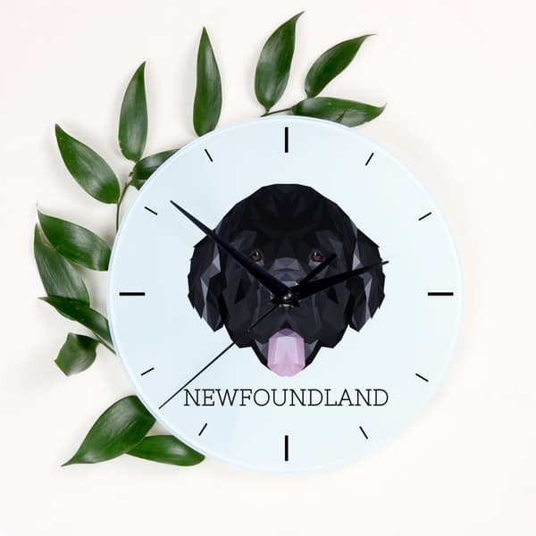 Newfoundland, Newfoundland, Wodołaz - geometrisk vægur med et foto og en inskription fra Art-Dog-mærket