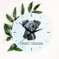 Miniatyrbild 3 av 4: Czech Terrier, Cesky Terrier - geometrisk väggklocka med ett foto och en inskription från märket Art-Dog