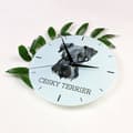 Miniatyrbild 4 av 4: Czech Terrier, Cesky Terrier - geometrisk väggklocka med ett foto och en inskription från märket Art-Dog