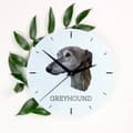 Miniatyrbild 3 av 4: Greyhound, engelsk vinthund - geometrisk väggklocka med foto och inskription av märket Art-Dog