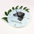 Miniatyrbild 4 av 4: Greyhound, engelsk vinthund - geometrisk väggklocka med foto och inskription av märket Art-Dog