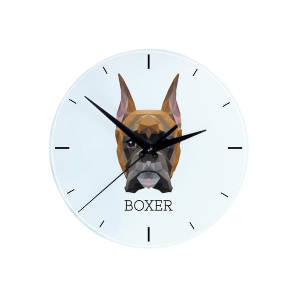 Boxer, Boxer I - geometrisk vægur med et foto og en inskription af mærket Art-Dog
