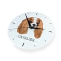 Miniatyrbild 2 av 4: Cavalier King Charles Spaniel - en geometrisk väggklocka med ett foto och en inskription från märket Art-Dog