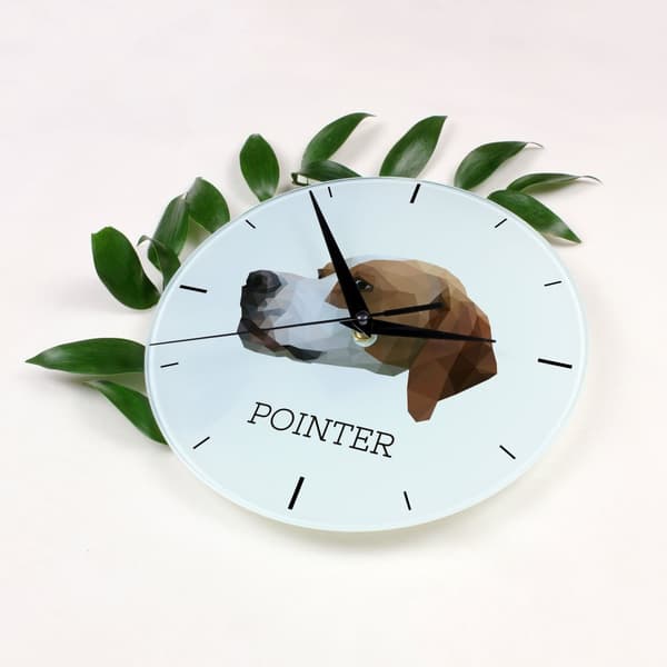 Pointer - et geometrisk vægur med et foto og en inskription af Art-Dog-mærket