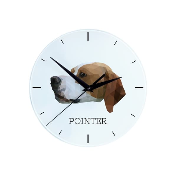 Pointer - et geometrisk vægur med et foto og en inskription af Art-Dog-mærket