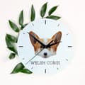 Miniatyrbild 3 av 4: Pembroke Welsh Corgi - geometrisk väggklocka med foto och inskription av märket Art-Dog