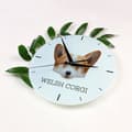 Miniatyrbild 4 av 4: Pembroke Welsh Corgi - geometrisk väggklocka med foto och inskription av märket Art-Dog