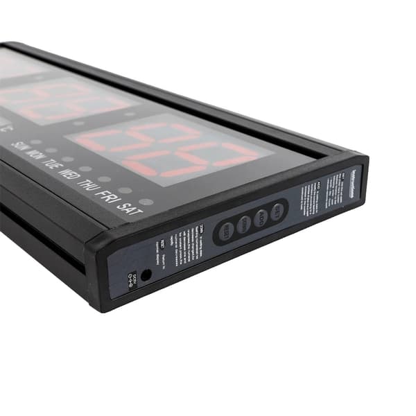 Digital LED-väggklocka, evig kalender, temperaturvisning,svart