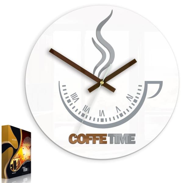 COFFEE TIME II VALKOINEN SEINÄKELLO