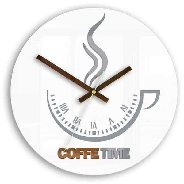KAFFETID II VIT VÄGGKLOCKA