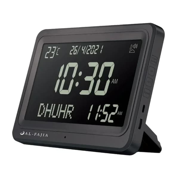 Digital Bedeur Desk Clock, Brugervenlig, Stort Display,Sort skærm