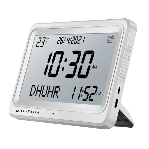 Digital Bedeur Desk Clock, Brugervenlig, Stort Display,hvid skærm