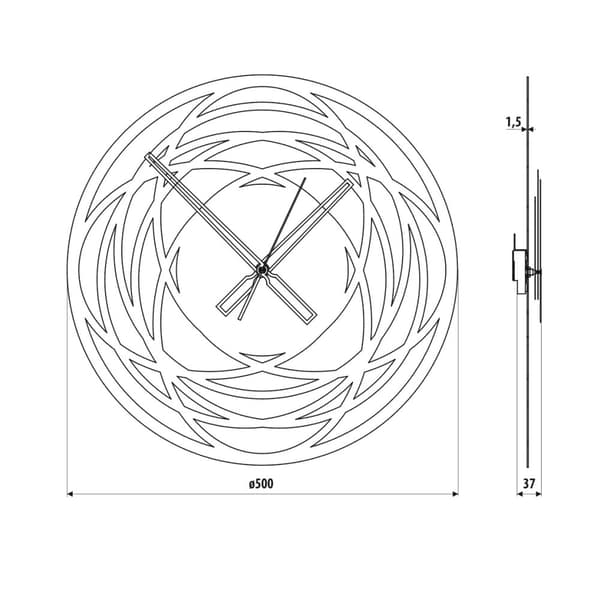 AD211 seinäkello, ELLIPSES, musta rakenne