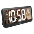 Miniatyrbild 1 av 2: Stor digital klocka väggmonterad fristående med temperatursensor 37x17cm LCD-skärm nätadapter och batteridriven