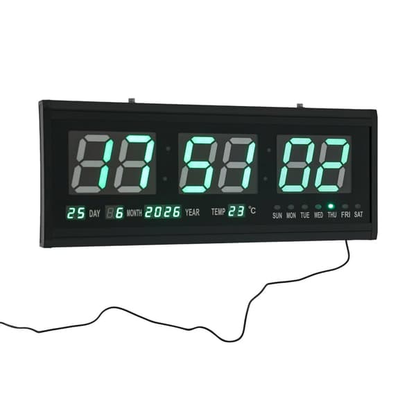 LED Digital Väckarklocka, Högkontrastdisplay, Datum- och Temperaturfunktion, Energisnål