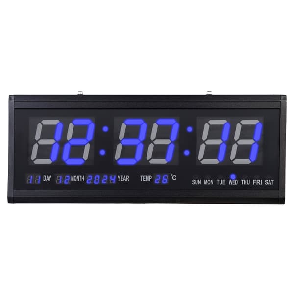 LED-klocka, väggmontering eller bordstablett, multifunktionsdisplay