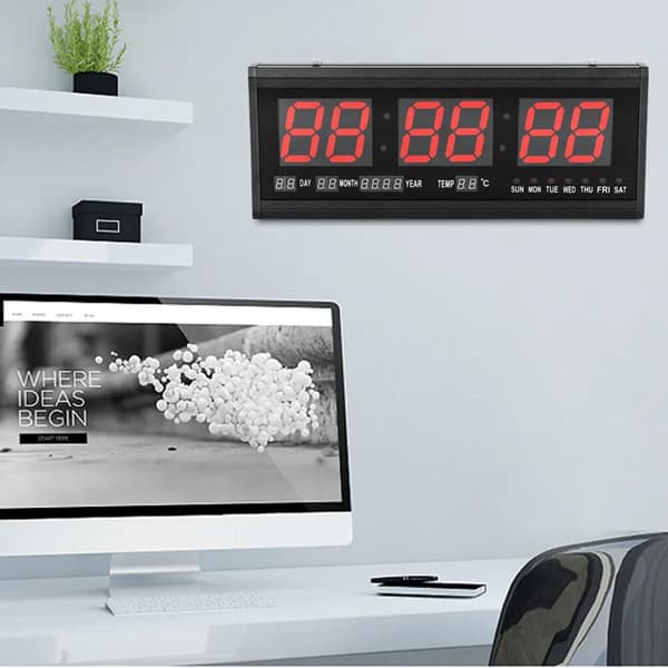 Digital väggklocka, sladdansluten elektrisk, modern design