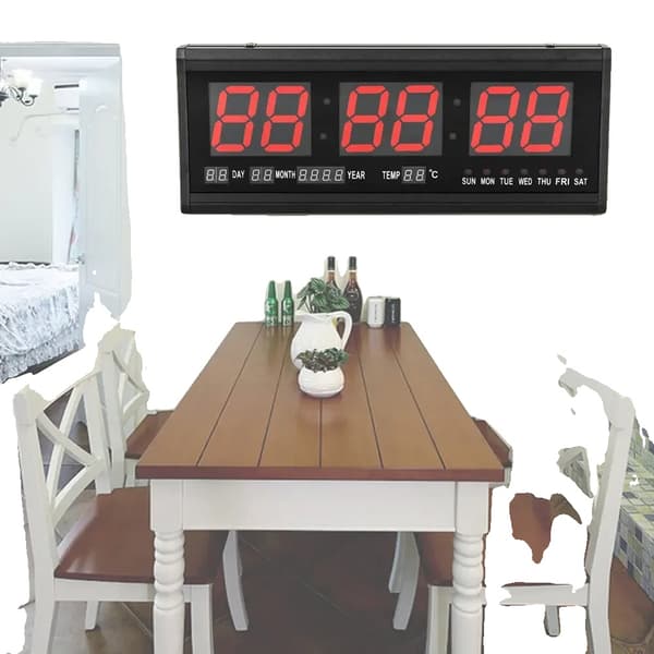Digital väggklocka, sladdansluten elektrisk, modern design