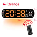 Miniatyrbild 2 av 2: Digital väggklocka, LED-display, dubbel väckarklocka, USB-driven,A-Orange