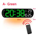 Miniatyrbillede 2 af 2: Digital vægurs, LED-display, dual alarm, USB-drevet,A-Grøn