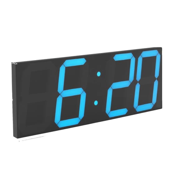 LED Väckarklocka, Fjärrkontroll, USB Strömförsörjning, Justerbar Ljusstyrka,45X16X2.5cm, Blå