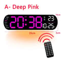 Miniatyrbillede 2 af 2: Digital vægurs, LED-display, dual alarm, USB-drevet,A-Dyb Pink