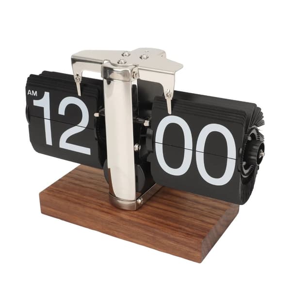 Vändbar Skrivbordsur, Retrodesign, Batteridriven, Sifferdisplay,Svart