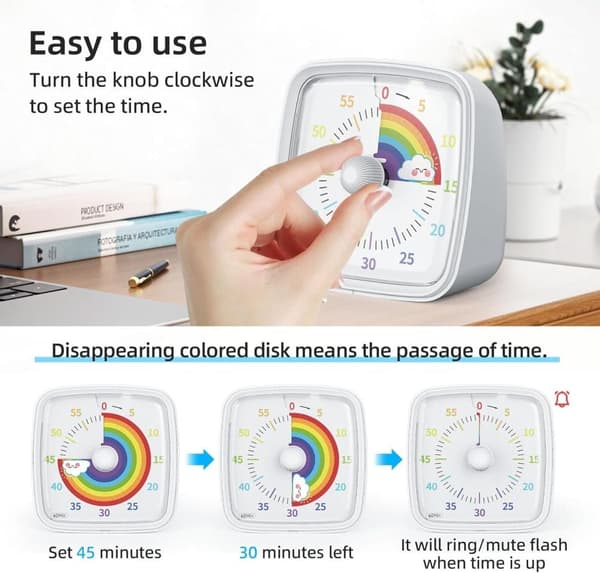 Lollanda Visuell Timer för Klassrum & Barn - 60 minuter