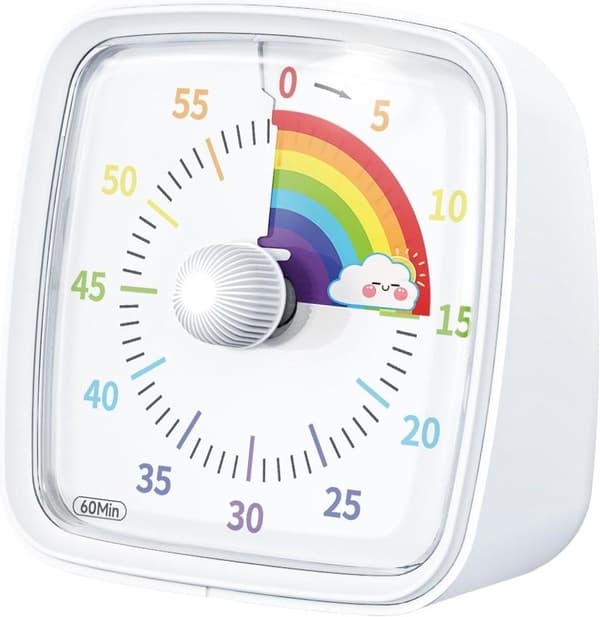 Lollanda Visuell Timer för Klassrum & Barn - 60 minuter Vit