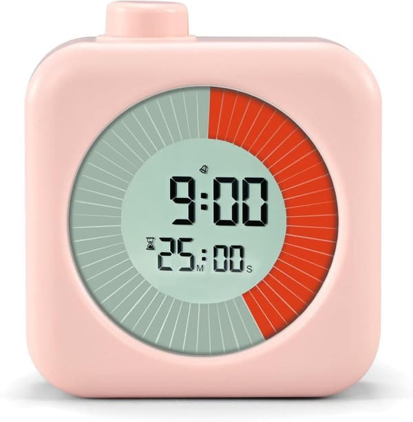 Lollanda Digital 3-i-1 Timer, 60 Minuter med Klocka och Larm Rosa