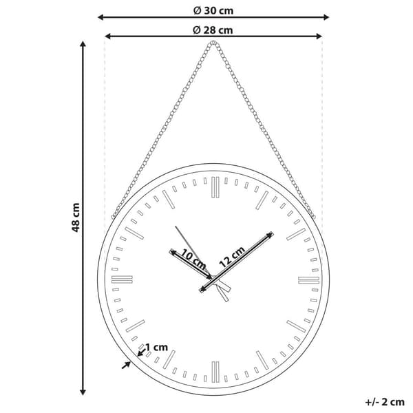BEZAS väggklocka 30 cm Svart Lumarko!