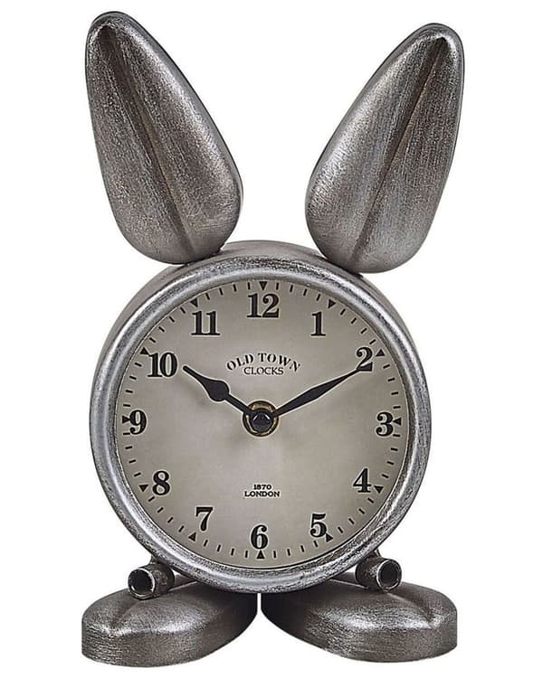 THUSIS skrivbordsklocka 15 cm metall silver Lumarko!